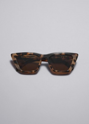 & Other Stories Angular Cat Eye Sunglasses Nere | NOS-SN114595