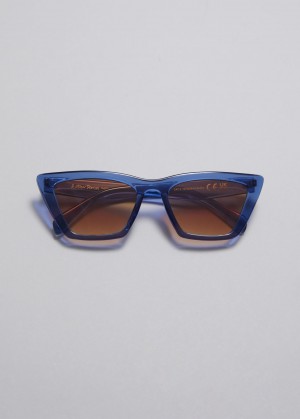 & Other Stories Angular Cat Eye Sunglasses Blu | NOS-SN114603