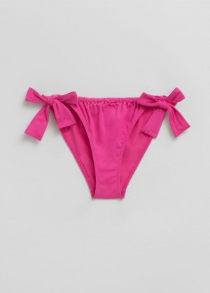 & Other Stories Bow-Detail Bikini Bottoms Fucsia | NOS-SN114749