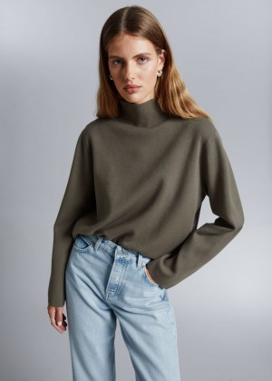 & Other Stories Boxy Turtleneck Knit Maglia Beige | NOS-SN113568