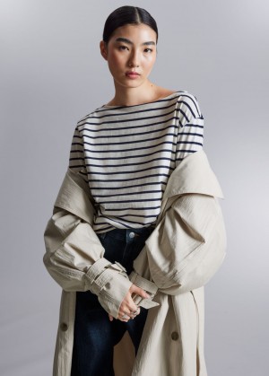 & Other Stories Breton Stripe Top Blu Marino | NOS-SN114092