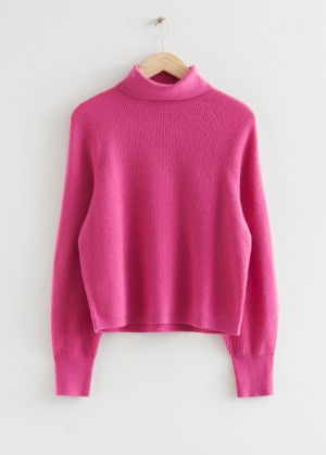 & Other Stories Cashmere Turtleneck Maglia Rosa | NOS-SN113452