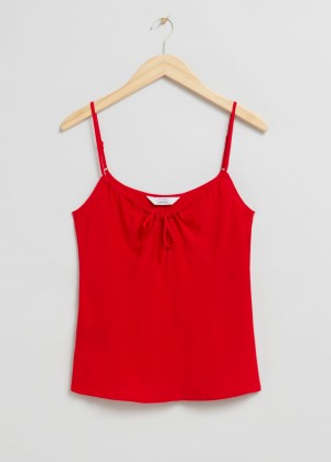 & Other Stories Cinturino Drawstring Detail Top Rosse Chiaro | NOS-SN114042