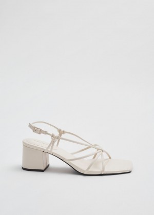 & Other Stories Cinturino Knotted Pelle Sandals Crema | NOS-SN114466