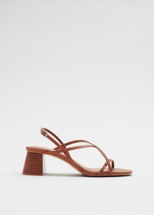 & Other Stories Cinturino Pelle Sandals Marroni | NOS-SN114457