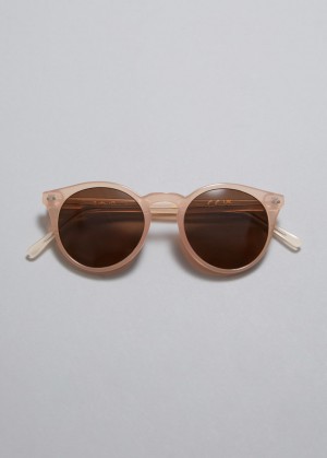 & Other Stories Classiche Round Frame Sunglasses Rosa | NOS-SN114605