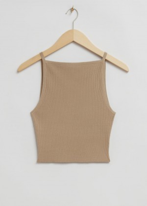 & Other Stories Costine Knit Tank Top Beige | NOS-SN113563