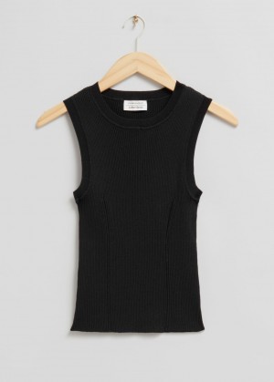 & Other Stories Costine Knit Tank Top Nere | NOS-SN113473