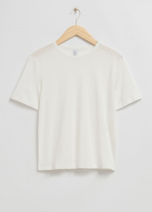 & Other Stories Crewneck T-Shirt Bianche | NOS-SN113971