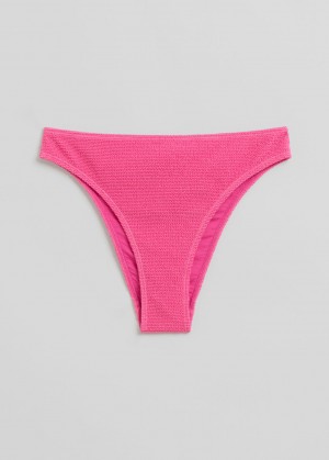 & Other Stories Crinkled Bikini Bottoms Rosa Chiaro | NOS-SN114747