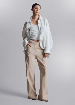 & Other Stories Dritto Utility Trousers Beige | NOS-SN114336