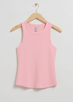 & Other Stories Fitted Tank Top Rosa Chiaro | NOS-SN113984