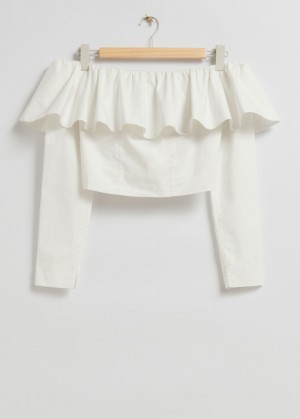 & Other Stories Frilled Top Bianche | NOS-SN113950