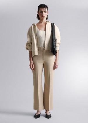 & Other Stories Kick-Flare Trousers Beige | NOS-SN114291