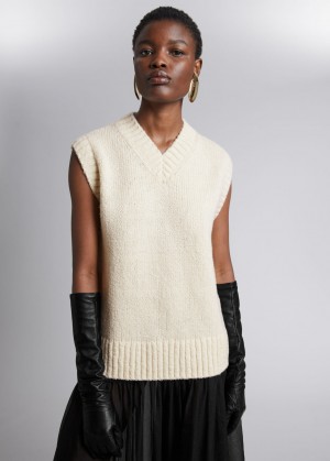 & Other Stories Lana Vergine Knit Vest Beige | NOS-SN113571