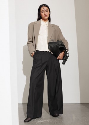 & Other Stories Larghe Tailored Trousers Nere | NOS-SN114347