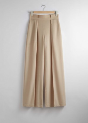 & Other Stories Larghe Trousers Beige | NOS-SN114335