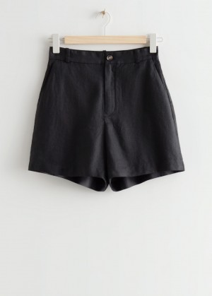 & Other Stories Linen Shorts Nere | NOS-SN114352