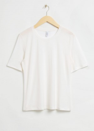 & Other Stories Loose-Fit Crew-Neck T-Shirt Crema | NOS-SN113986