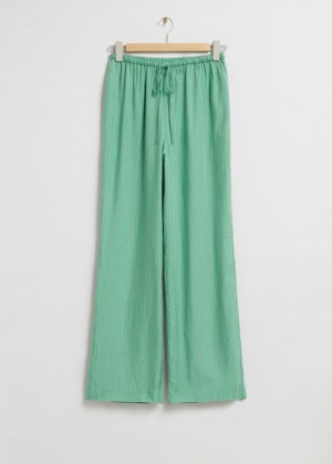 & Other Stories Loose-Fit Drawstring Trousers Verdi Nere Bianche | NOS-SN114270