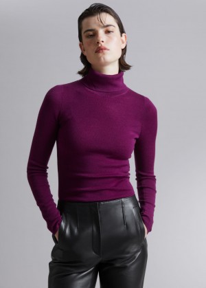 & Other Stories Merino Turtleneck Maglia Viola | NOS-SN114004