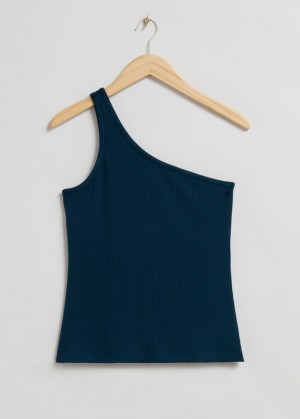 & Other Stories One Shoulder Top Blu Scuro | NOS-SN113958