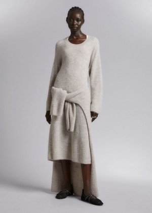 & Other Stories Oversized Knit Midi Vestito Grigie | NOS-SN113503