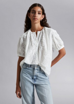 & Other Stories Oversized Puff-Sleeve Blouse Bianche | NOS-SN113884