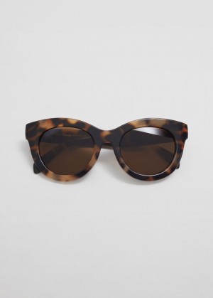 & Other Stories Oversized Round Lens Sunglasses Marroni | NOS-SN114588