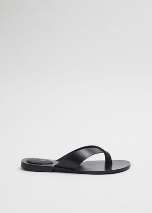 & Other Stories Pelle Perizoma Sandal Nere | NOS-SN114505