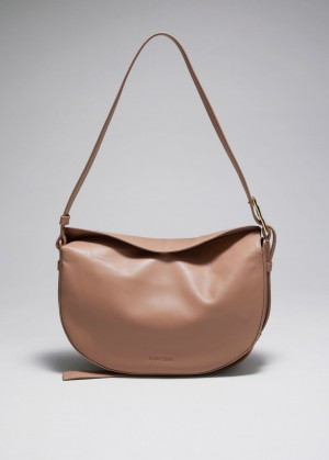 & Other Stories Pelle Shoulder Bag Beige | NOS-SN114540