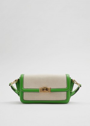 & Other Stories Pelle Tela Crossbody Bag Verdi | NOS-SN114522