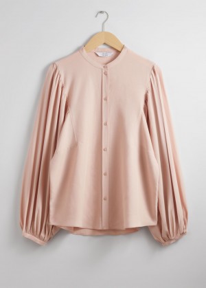 & Other Stories Puff-Sleeve Blouse Beige | NOS-SN113909