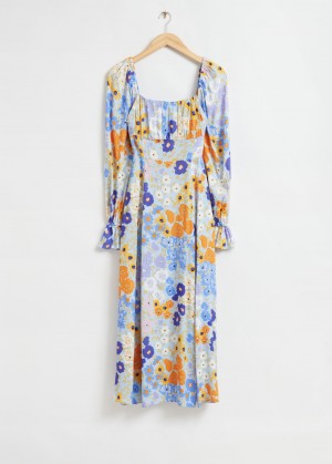 & Other Stories Relaxed Double-Puff Sleeve Vestito Colorate | NOS-SN113262