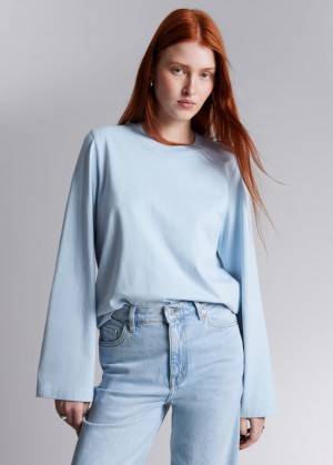 & Other Stories Relaxed Jersey Top Blu Chiaro | NOS-SN114088