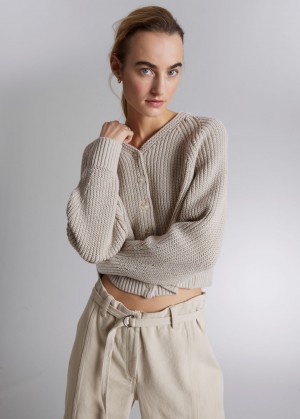 & Other Stories Relaxed Knit Cardigan Beige | NOS-SN113681