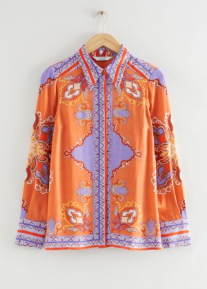 & Other Stories Relaxed Larghe Collar Shirt Viola | NOS-SN113843