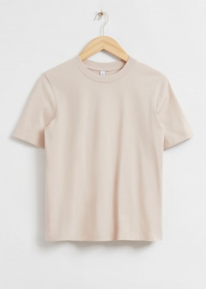 & Other Stories Relaxed T-Shirt Beige | NOS-SN114085