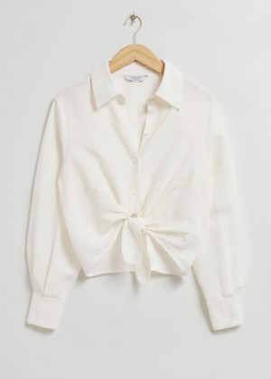 & Other Stories Relaxed Tie Knot Shirt Bianche | NOS-SN113869