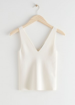 & Other Stories Rib Knit Tank Top Bianche | NOS-SN113620