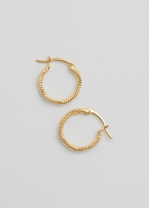 & Other Stories Rope-Twist Hoop Earrings Oro | NOS-SN114683