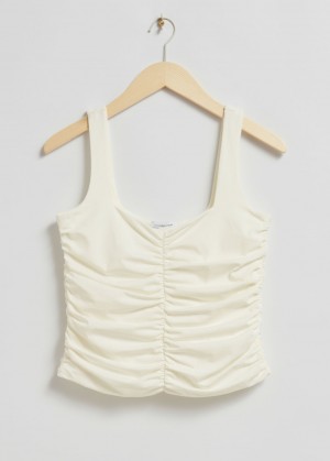 & Other Stories Ruched Tank Top Crema | NOS-SN114024