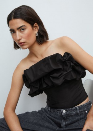 & Other Stories Ruffled Corset Top Nere | NOS-SN114031