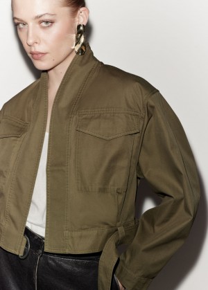 & Other Stories Shawl-Collar Jacket Khaki | NOS-SN113796