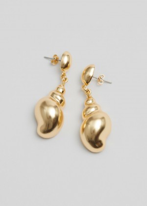 & Other Stories Shell Pendant Earrings Oro | NOS-SN114675