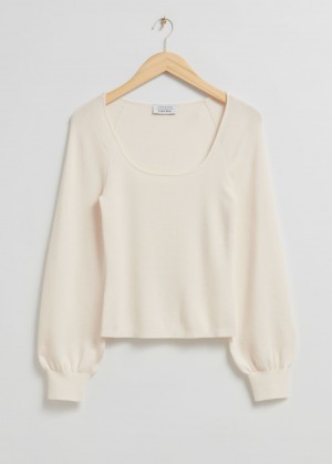 & Other Stories Slim-Fit Soft Knit Top Bianche | NOS-SN113474