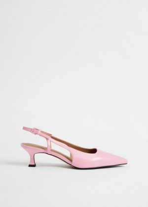 & Other Stories Slingback Pelle Pumps Rosa Chiaro | NOS-SN114445