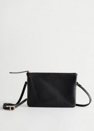 & Other Stories Small Pelle Crossbody Bag Nere | NOS-SN114513