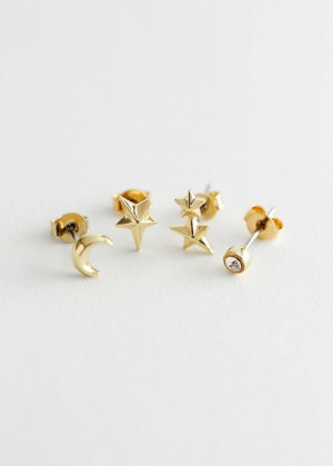 & Other Stories Starry Sky Stud Earrings Set Oro | NOS-SN114673