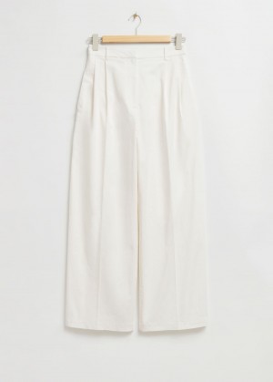 & Other Stories Tailored Dritto-Leg Trousers Bianche | NOS-SN114322